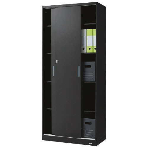 オカムラ　ＶＩＬＬＡＧＥ　ＶＳ収納　下置き専用２枚引違い　幅８００×奥行４００×高さ１８００ｍｍ　ブラック　８ＶＳ１９Ｗ－ＺＣ２５　１台2