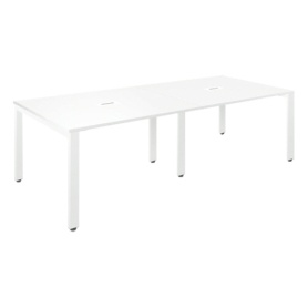 フリーアドレステーブル　幅２４００×奥行１２００×高さ７２０ｍｍ　ホワイトフレーム　天板：ホワイト　１台