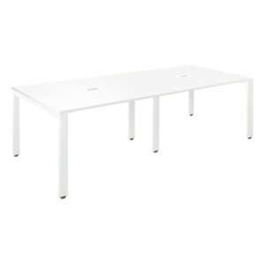 フリーアドレステーブル　幅２４００×奥行１２００×高さ７２０ｍｍ　ホワイトフレーム　天板：ホワイト　１台1