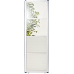 ダイセン　アルミスクリーンパーティション　コンビ　幅６００×高さ１８００ｍｍ　上２段クリア透明・下２段半透明　ＰＸ－０６１８－ＣＴ２　１枚