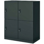 コクヨ　エディア　下置き用　４人用パーソナルロッカー　シリンダー錠　高さ１１１０ｍｍ　ブラック　ＢＷＵ－ＲＮ４５９Ｅ６Ａ－Ｋ　１台