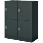 コクヨ エディア 下置き用 4人用パーソナルロッカー ダイヤルロック 高さ1110mm ブラック BWU-RN4D59E6A-K 1台