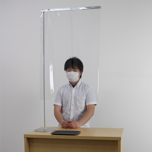 ベルク　卓上パーテーション（ビニールシートタイプ）　幅６００×奥行２１０×高さ１２０６ｍｍ　４３５７Ｃ　１台3