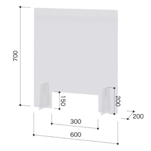 ガイアエデュケーション　飛沫対策用アクリルボードＳ　窓あり　幅６００×高さ７００ｍｍ　ＧＥＦＣ－ＨＷＰＤ－ＳＡ　１台2