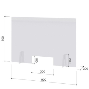 ガイアエデュケーション　飛沫対策用アクリルボードＭ　窓あり　幅９００×高さ７００ｍｍ　ＧＥＦＣ－ＨＷＰＤ－ＭＡ　１台2
