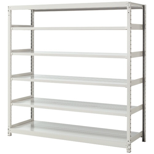 双福鋼器　軽中量ＢＬラック　幅１８００×奥行４５０×高さ１８００ｍｍ　６段　耐荷重２００ｋｇ／段　単体　ホワイトグレー　ＴＳ６６４５－６Ｔ　１台1