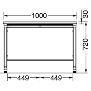 エランサ　オフィスデスク　平机　幅１０００×奥行７００×高さ７２０ｍｍ　本体：ホワイト　天板：ホワイト（組立設置込）　ＤＬ－Ｍ１０７Ｆ－ＷＷ　１台2