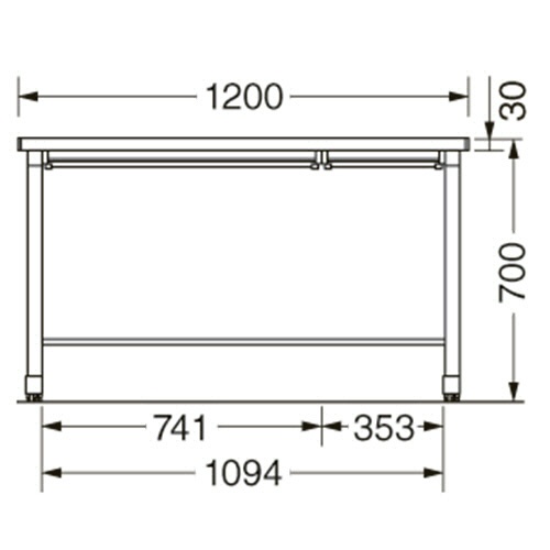 ライオン事務器　ＬＥＯ　オフィスデスク　平机　幅１２００×奥行７００×高さ７００ｍｍ　ホワイト（お客様組立）　ＬＥＲ－Ｌ１２７ＦＤ－ＷＷ　１台2