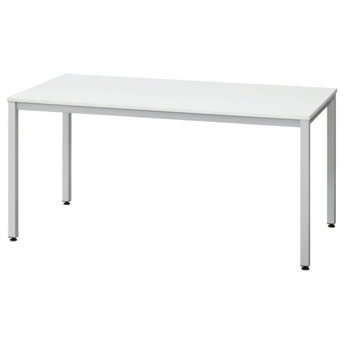エランサ　スクエアテーブル　幅１５００×奥行７５０ｍｍ　天板：ホワイト　脚：シルバー　（組立設置込）　ＬＢＳ－１５７５ＷＨ　１台1