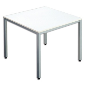 エランサ　ミーティングテーブル　正方形　ホワイト（お客様組立）　ＬＢＳ－０９０９ＷＨ　１台