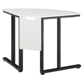 エランサ　ラウンド会議テーブル　コーナー　幅８００×奥行６００×高さ７２０ｍｍ　ホワイト　（お客様組立）　ＹＤＫ－８００Ｒ－ＷＨ　１台