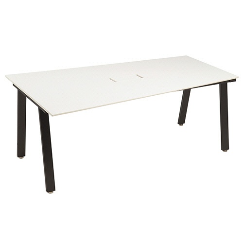 エランサ　ミーティングテーブル　幅１８００×奥行１１００（８００）×高さ７２０ｍｍ　ホワイト（組立設置込）　ＬＢＤ－１８１１Ｖ－ＷＨ　１台1