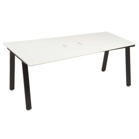 エランサ　ミーティングテーブル　幅１８００×奥行１１００（８００）×高さ７２０ｍｍ　ホワイト（組立設置込）　ＬＢＤ－１８１１Ｖ－ＷＨ　１台