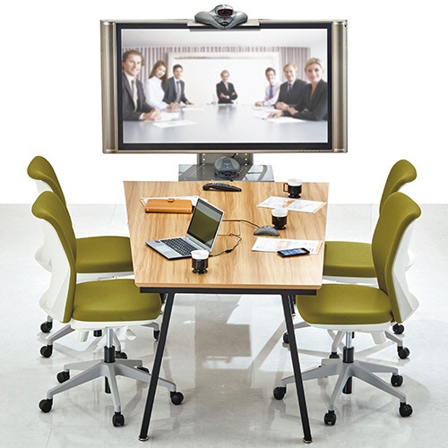 エランサ　ミーティングテーブル　幅１８００×奥行１１００（８００）×高さ７２０ｍｍ　ホワイト（組立設置込）　ＬＢＤ－１８１１Ｖ－ＷＨ　１台5