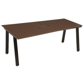 エランサ　ミーティングテーブル　幅１８００×奥行１１００（８００）×高さ７２０ｍｍ　ダークブラウン（お客様組立）　ＬＢＤ－１８１１Ｖ－ＤＢ　１台