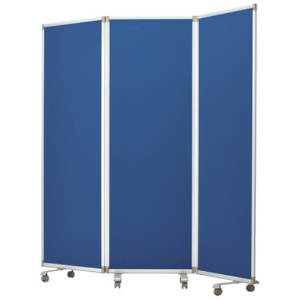 エランサ　３連スクリーン　幅１８００×奥行３５０×高さ１８００ｍｍ　ブルー（お客様組立）　ＫＳＮＮ－１８１８ＢＬ　１台1