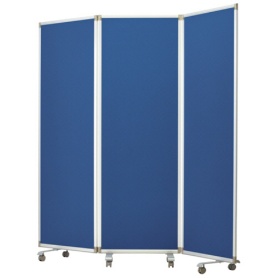 エランサ　３連スクリーン　幅１８００×奥行３５０×高さ１８００ｍｍ　ブルー（組立設置込）　ＫＳＮＮ－１８１８ＢＬ　１台