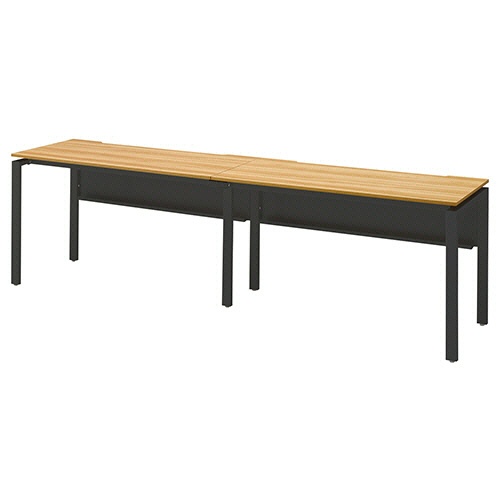 エランサ　フリーアドレスデスク　片面タイプ　幅２４００×奥行６００×高さ７２０ｍｍ　ナチュラル　ブラックフレーム　（組立設置込）　ＦＫＢ－Ｍ２４６Ｎ－Ｎ　１台1