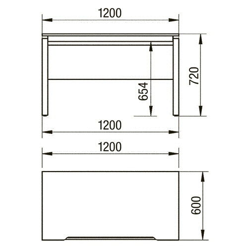 エランサ　フリーアドレスデスク　片面タイプ　幅１２００×奥行６００×高さ７２０ｍｍ　ナチュラル　ホワイトフレーム　（組立設置込）　ＦＫＦ－Ｍ１２６Ｎ－Ｎ　１台2