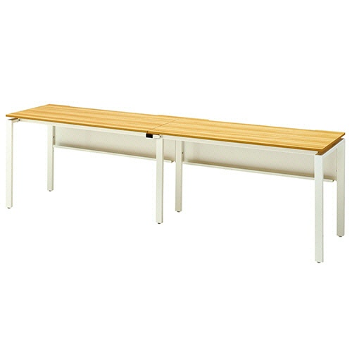 エランサ　フリーアドレスデスク　片面タイプ　幅２４００×奥行６００×高さ７２０ｍｍ　ナチュラル　ホワイトフレーム　（組立設置込）　ＦＫＦ－Ｍ２４６Ｎ－Ｎ　１台1
