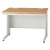 エランサ オフィスデスク 平デスク 幅1000mm ナチュラル/ホワイト (組立設置込) TKDS-N107F-MW 1台