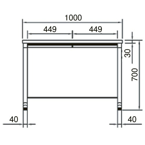 エランサ　オフィスデスク　平デスク　幅１０００ｍｍ　ナチュラル／ホワイト　（組立設置込）　ＴＫＤＳ－Ｎ１０７Ｆ－ＭＷ　１台2