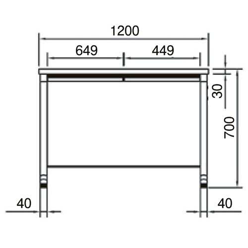 エランサ　オフィスデスク　平デスク　幅１２００ｍｍ　ホワイト（組立設置込）　ＴＫＤＳ－Ｎ１２７Ｆ－ＷＷ　１台2