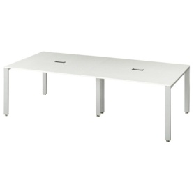 エランサ　ジョイントテーブル　幅２４００×奥行１２００ｍｍ　ホワイト（組立設置込）　ＬＢＪ－２４１２Ｗ　１台