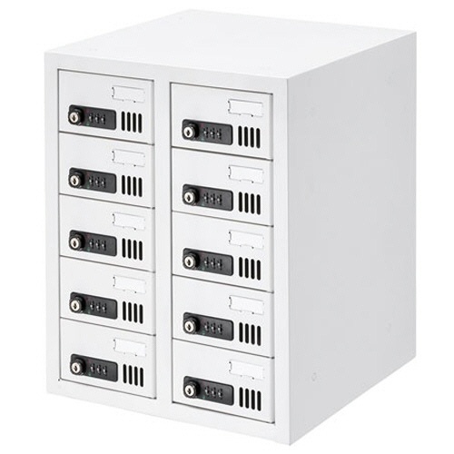 サンワサプライ　個別管理用スマートフォン保管庫　１０台収納　ホワイト　ＣＡＩ－ＣＡＢＳＰ５１　１台1