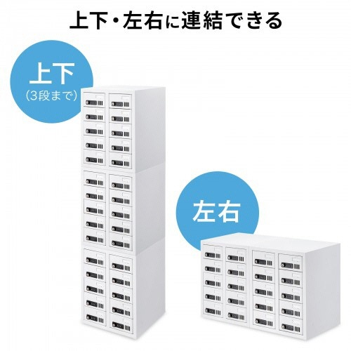 サンワサプライ　個別管理用スマートフォン保管庫　１０台収納　ホワイト　ＣＡＩ－ＣＡＢＳＰ５１　１台4