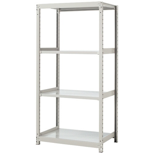 双福鋼器　軽中量ＢＬラック　幅９００×奥行４５０×高さ１８００ｍｍ　４段　耐荷重２００ｋｇ／段　単体　ホワイトグレー　ＴＳ６３４５－４Ｔ　１台1