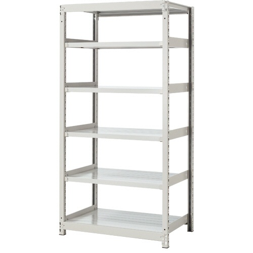 双福鋼器　軽中量ＢＬラック　幅９００×奥行４５０×高さ１８００ｍｍ　６段　耐荷重２００ｋｇ／段　単体　ホワイトグレー　ＴＳ６３４５－６Ｔ　１台1
