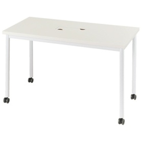 エランサ　キャスターテーブル　長方形　幅１２００×奥行６００×高さ７２０ｍｍ　ホワイト／ホワイト　（組立設置込）　ＬＣＴ－１２６０－ＷＨＷ　１台
