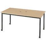 エランサ　キャスターテーブル　長方形　幅１５００×奥行７５０　（組立設置込）　ＬＣＴ－１５７５