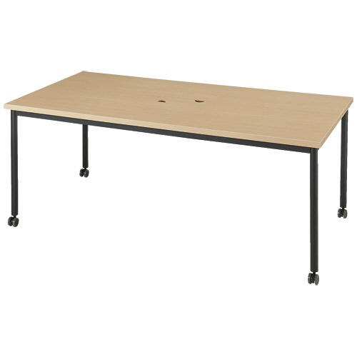 エランサ　キャスターテーブル　長方形　幅１８００×奥行９００×高さ７２０ｍｍ　ナチュラル／ブラック　（お客様組立）　ＬＣＴ－１８９０－ＮＡＫ　１台1