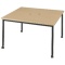 エランサ　キャスターテーブル　正方形　幅１２００×奥行１２００×高さ７２０ｍｍ　ナチュラル／ブラック　（お客様組立）　ＬＣＴ－１２１２ＳＱ－ＮＡＫ　１台
