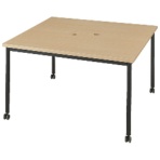 エランサ　キャスターテーブル　正方形　（組立設置込）　ＬＣＴ－１２１２ＳＱ