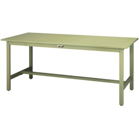 山金工業　ワークテーブル３００　固定式　スチール　１５００×６００×７４０ｍｍ　グリーン／グリーン　ＳＷＳ－１５６０－ＧＧ　１台