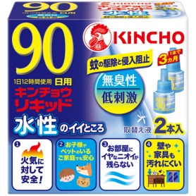 大日本除蟲菊　ＫＩＮＣＨＯ　水性キンチョウリキッド　９０日　無臭性　取替え液　１箱（２本）