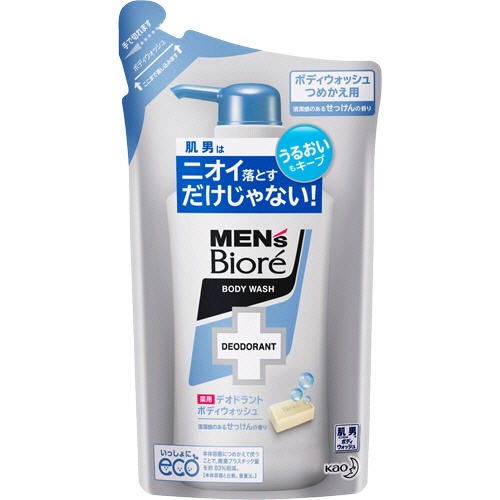 花王　メンズビオレ　薬用デオドラントボディウォッシュ　せっけんの香り　つめかえ用　３８０ｍｌ　１パック1