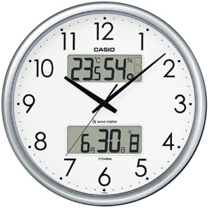 カシオ　生活環境お知らせ電波掛時計　温湿度計付　シルバー　ＩＴＭ－６５０Ｊ－８ＪＦ　１台1