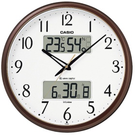 カシオ　生活環境お知らせ電波掛時計　温湿度計付　メタリックブラウン　ＩＴＭ－６５０Ｊ－５ＪＦ　１台