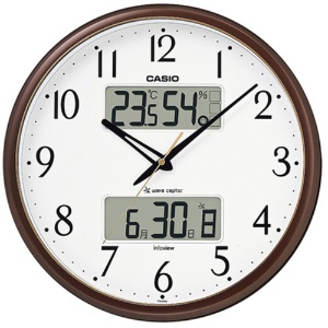カシオ　生活環境お知らせ電波掛時計　温湿度計付　メタリックブラウン　ＩＴＭ－６５０Ｊ－５ＪＦ　１台1
