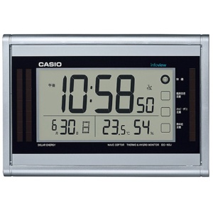 カシオ　生活環境お知らせ電波掛置時計　ソーラーエナジー　シルバー　ＩＤＳ－１６０Ｊ－８ＪＦ　１台1