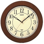 カシオ　クオーツ掛時計　木枠　濃茶木　ＩＱ－１３１－５ＪＦ　１台