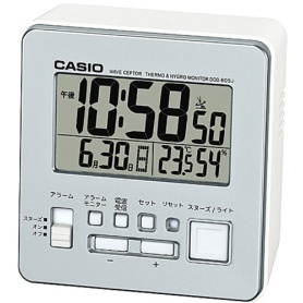 カシオ　デジタル電波置時計　温湿度計付　シルバー　ＤＱＤ－８０５Ｊ－８ＪＦ　１台