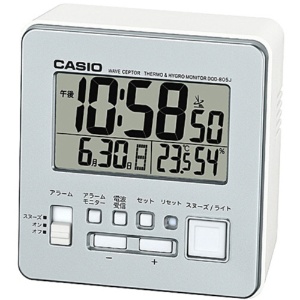 カシオ　デジタル電波置時計　温湿度計付　シルバー　ＤＱＤ－８０５Ｊ－８ＪＦ　１台1