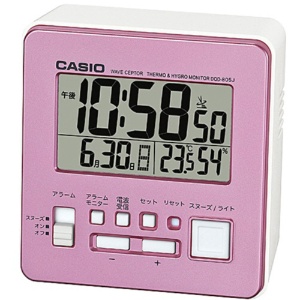 カシオ　デジタル電波置時計　温湿度計付　パールピンク　ＤＱＤ－８０５Ｊ－４ＪＦ　１台1