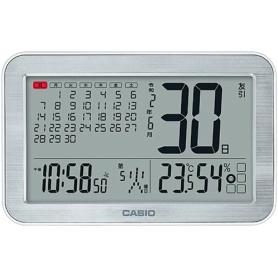 カシオ　電波掛置兼用時計　令和カレンダークロック　温湿度表示付　シルバー　ＩＤＣ－８００Ｊ－８ＪＦ　１台