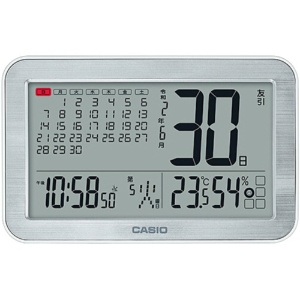 カシオ　電波掛置兼用時計　令和カレンダークロック　温湿度表示付　シルバー　ＩＤＣ－８００Ｊ－８ＪＦ　１台1